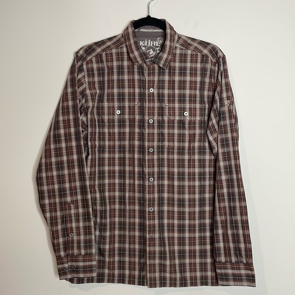 Kuhl | Men’s Button Down Long Sleeve Shirt Brown Plaid Size Small - Picture 1 of 5